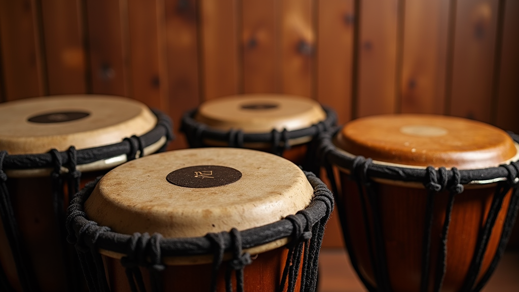 Afrobeat instruments on display